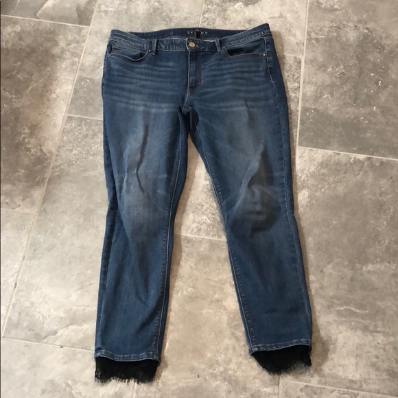 White House Black Market Denim - WHBM Skinny Ankle Lace Trim Jeans White House Black Market Denim - WHBM Skinny Ankle Lace Trim Jeans